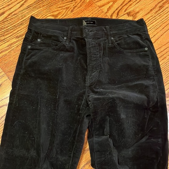 Mother Woman’s The Charmer Black Velvet Jeans Size 27 - Picture 3 of 8